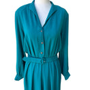 Switch Petites by Willi Vintage 80s Secretary Power Dressing Belted Midi Shirt Dress 12 3 image
