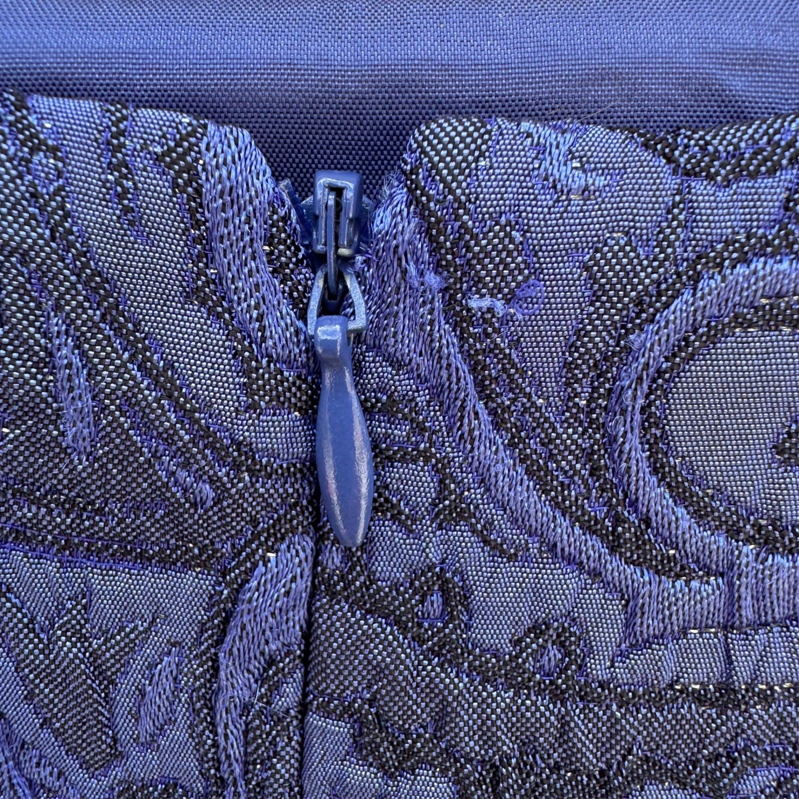Maggy London Womens Blue Paisley Jacquard 2 Piece Skirt Suit Set Size 10 Vintage