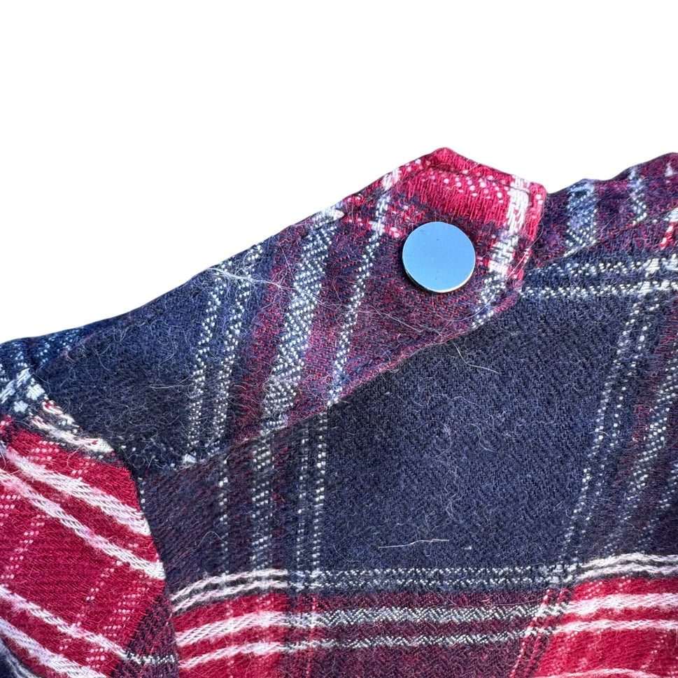 LaBellum Hillary Scott Womens Plaid Button Snap Western Rhinestone Pearl Shirt S