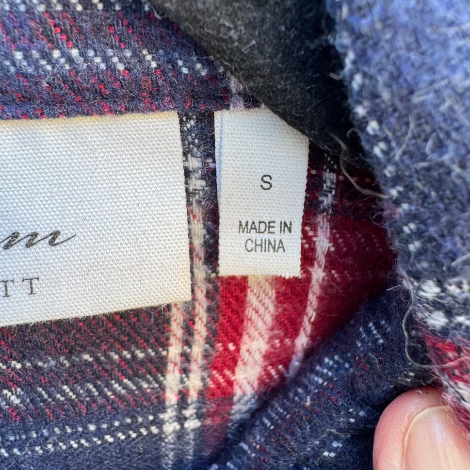 LaBellum Hillary Scott Womens Plaid Button Snap Western Rhinestone Pearl Shirt S