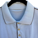 Switch Vintage 60s 70s Pale Blue French Terry Knit Polo Shirt Retro Mod Mens L Grandpa 3 image