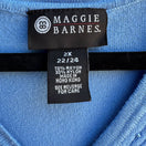 Switch Maggie Barnes Womens Blue Button-Front Knit Beaded Long Sleeve Cardigan Sweater 2X 2 image