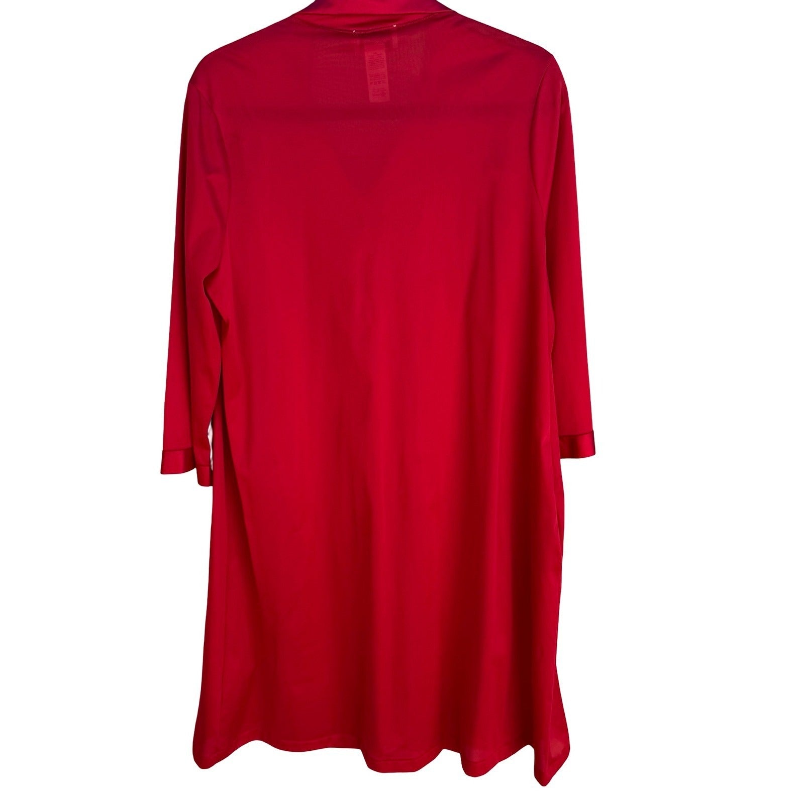 Vanity Fair Beauty Loungewear Embroidered Housecoat Sleepwear Robe Red M NEW