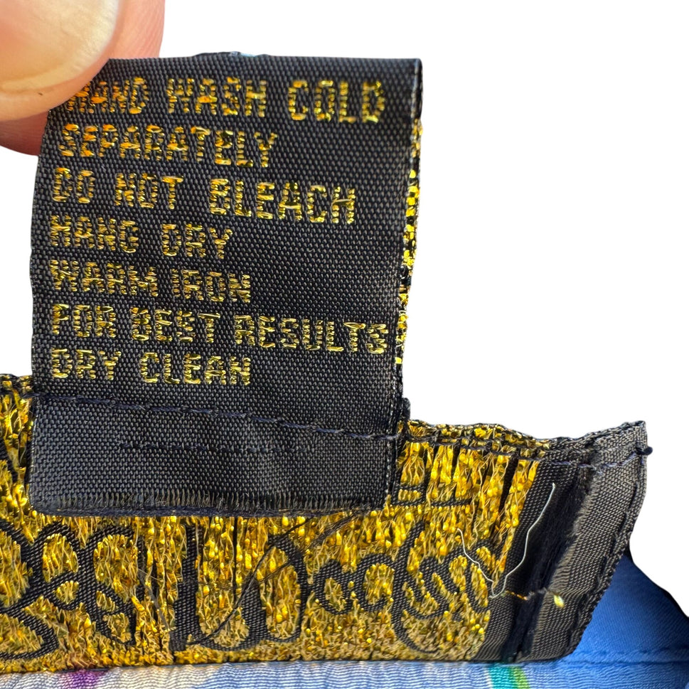 Bob Mackie Wearable Art Vintage Silk Floral Shirt Embroidered Tank Top Set S