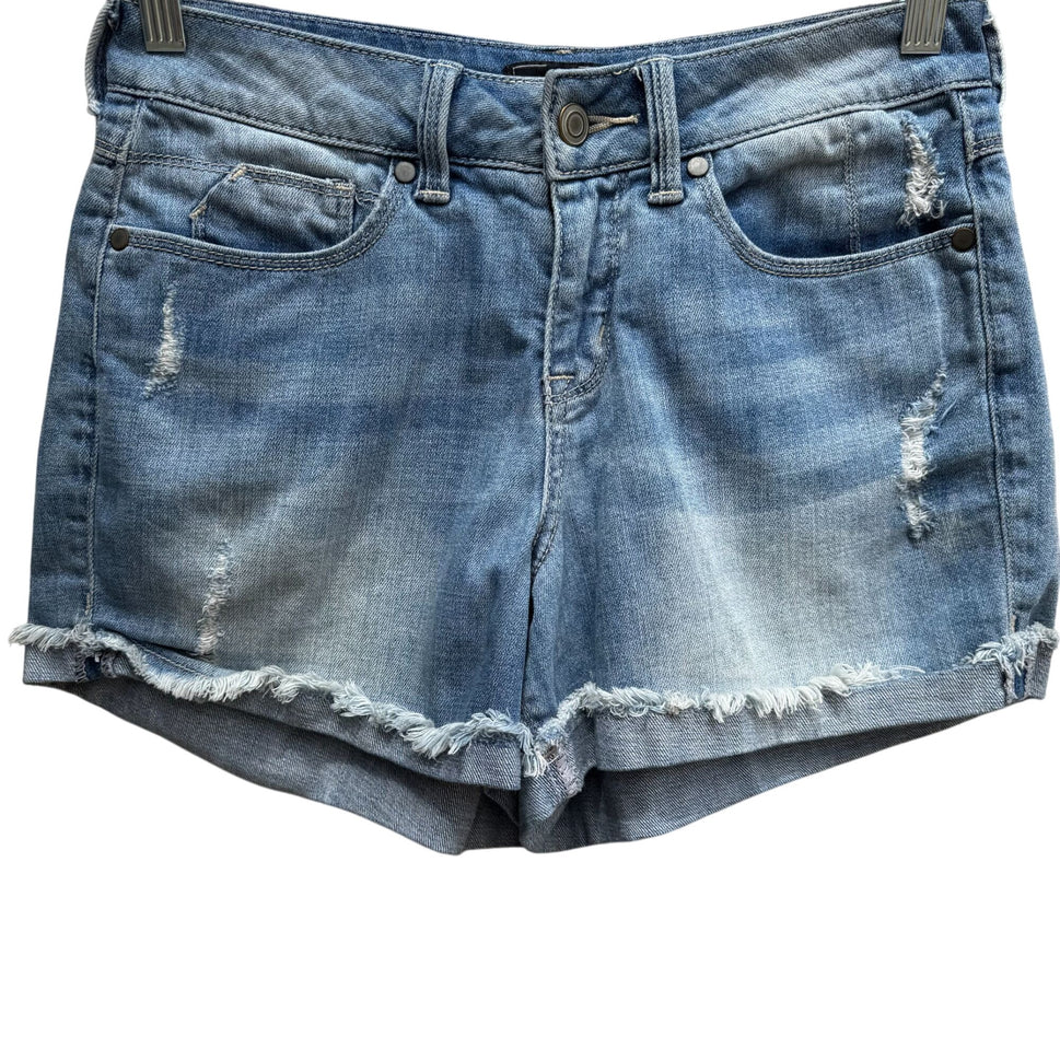 G By Giuliana Womens Distressed Denim Cotton/Spandex Blue Frayed Hem Shorts 2