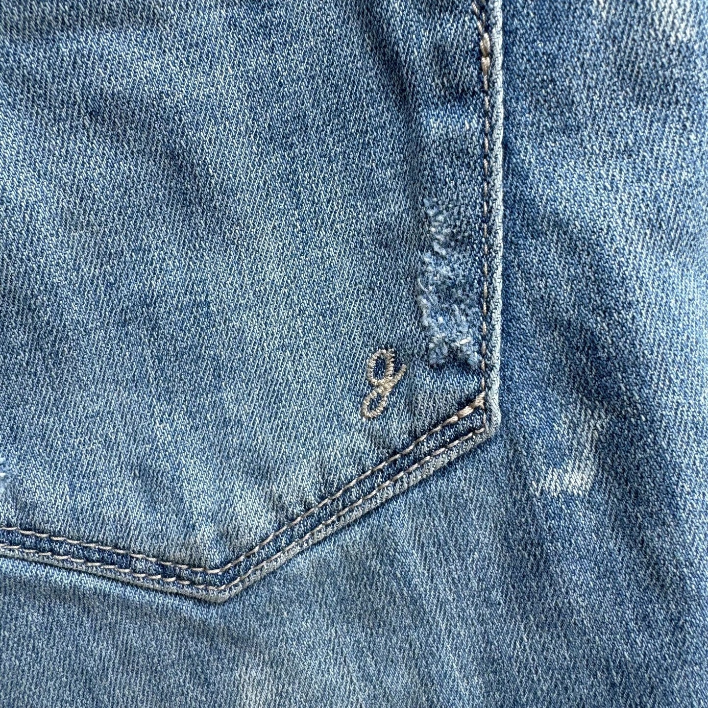 G By Giuliana Womens Distressed Denim Cotton/Spandex Blue Frayed Hem Shorts 2