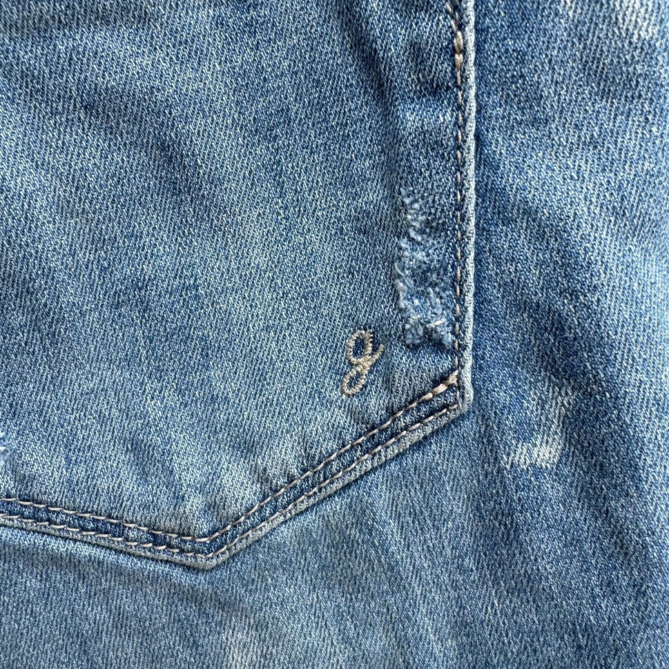 G By Giuliana Womens Distressed Denim Cotton/Spandex Blue Frayed Hem Shorts 2