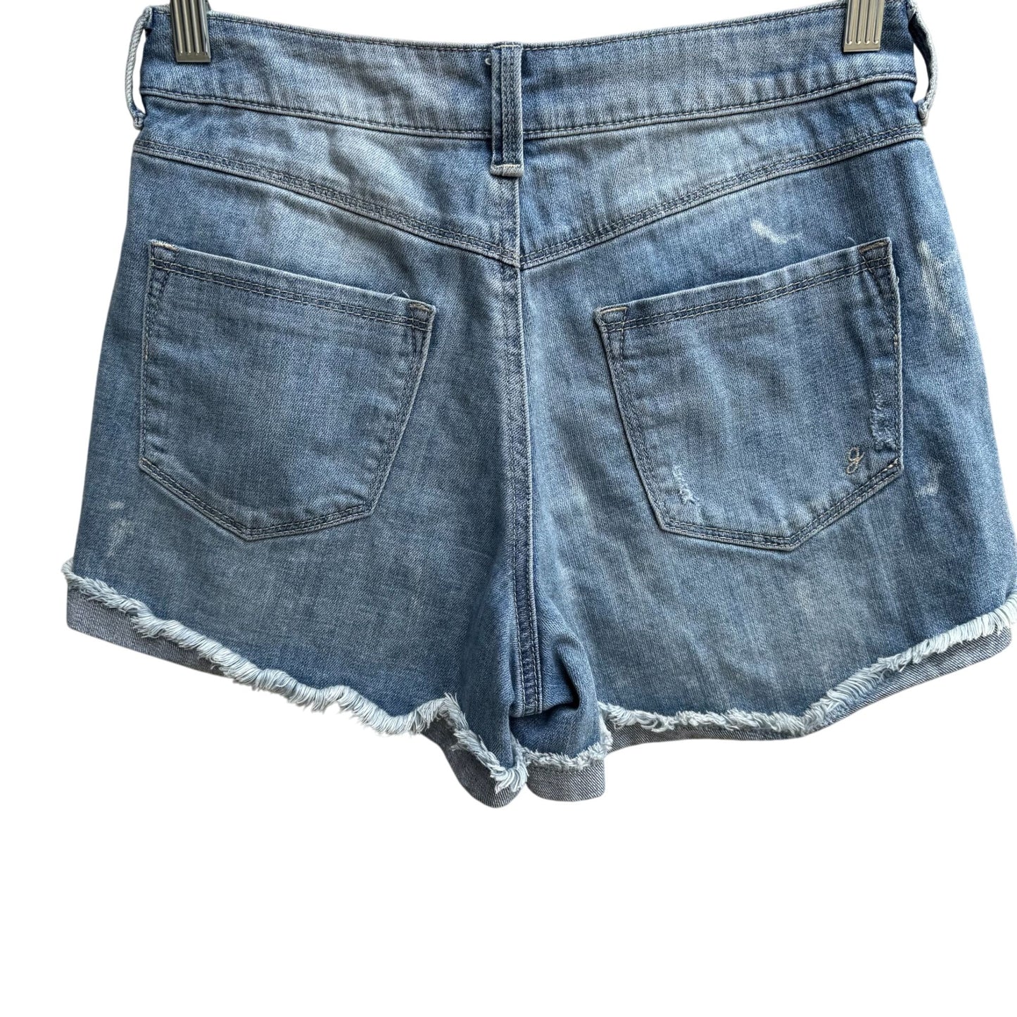 G By Giuliana Womens Distressed Denim Cotton/Spandex Blue Frayed Hem Shorts 2