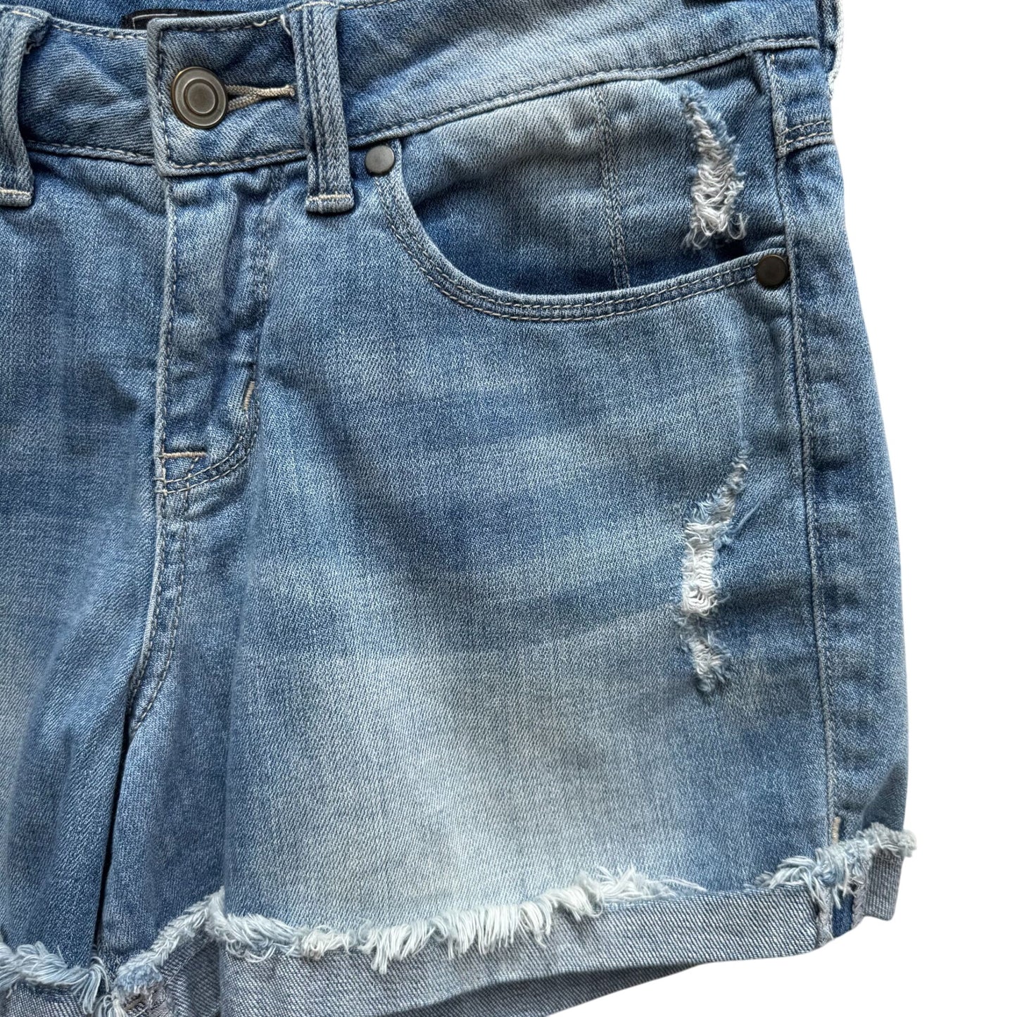 G By Giuliana Womens Distressed Denim Cotton/Spandex Blue Frayed Hem Shorts 2