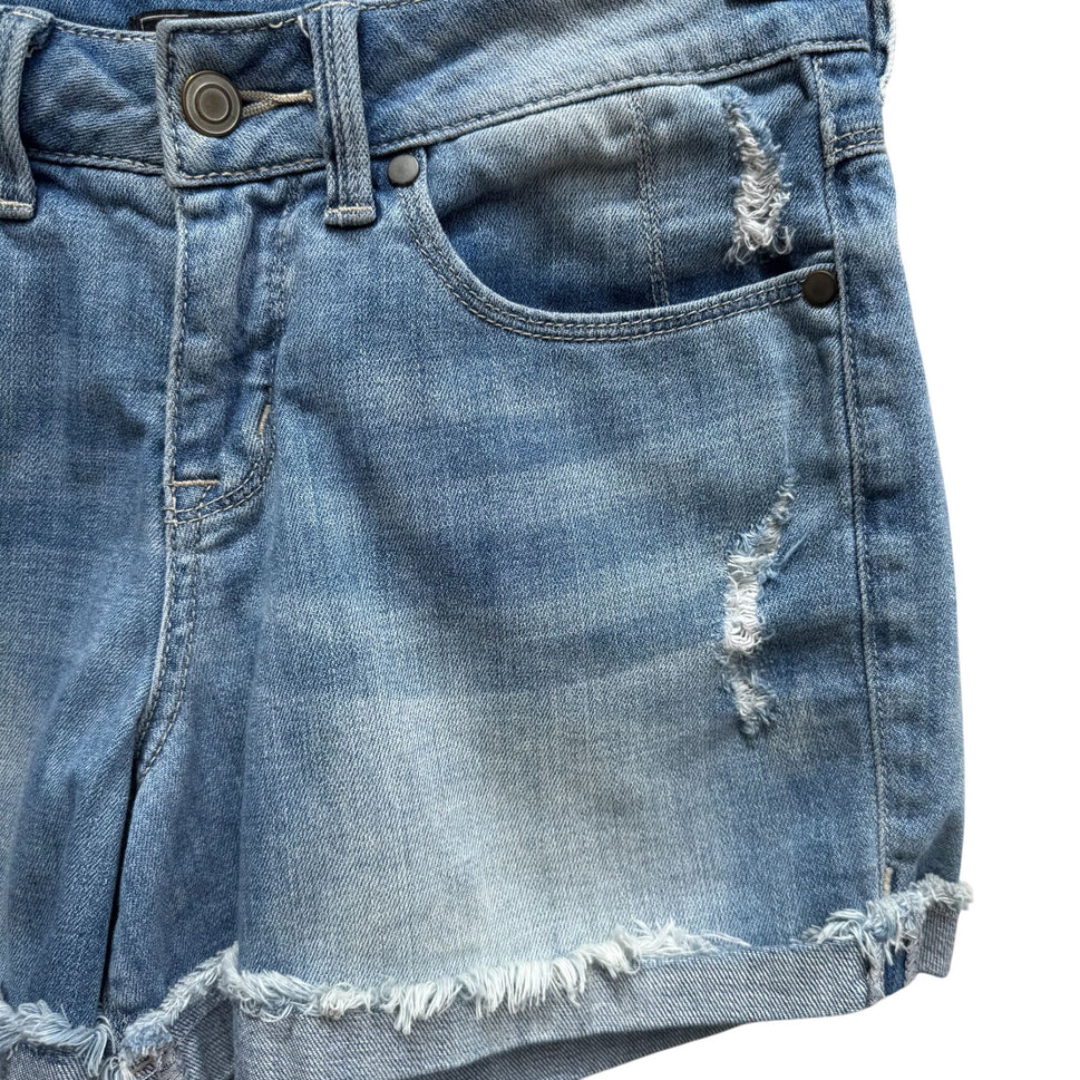 G By Giuliana Womens Distressed Denim Cotton/Spandex Blue Frayed Hem Shorts 2