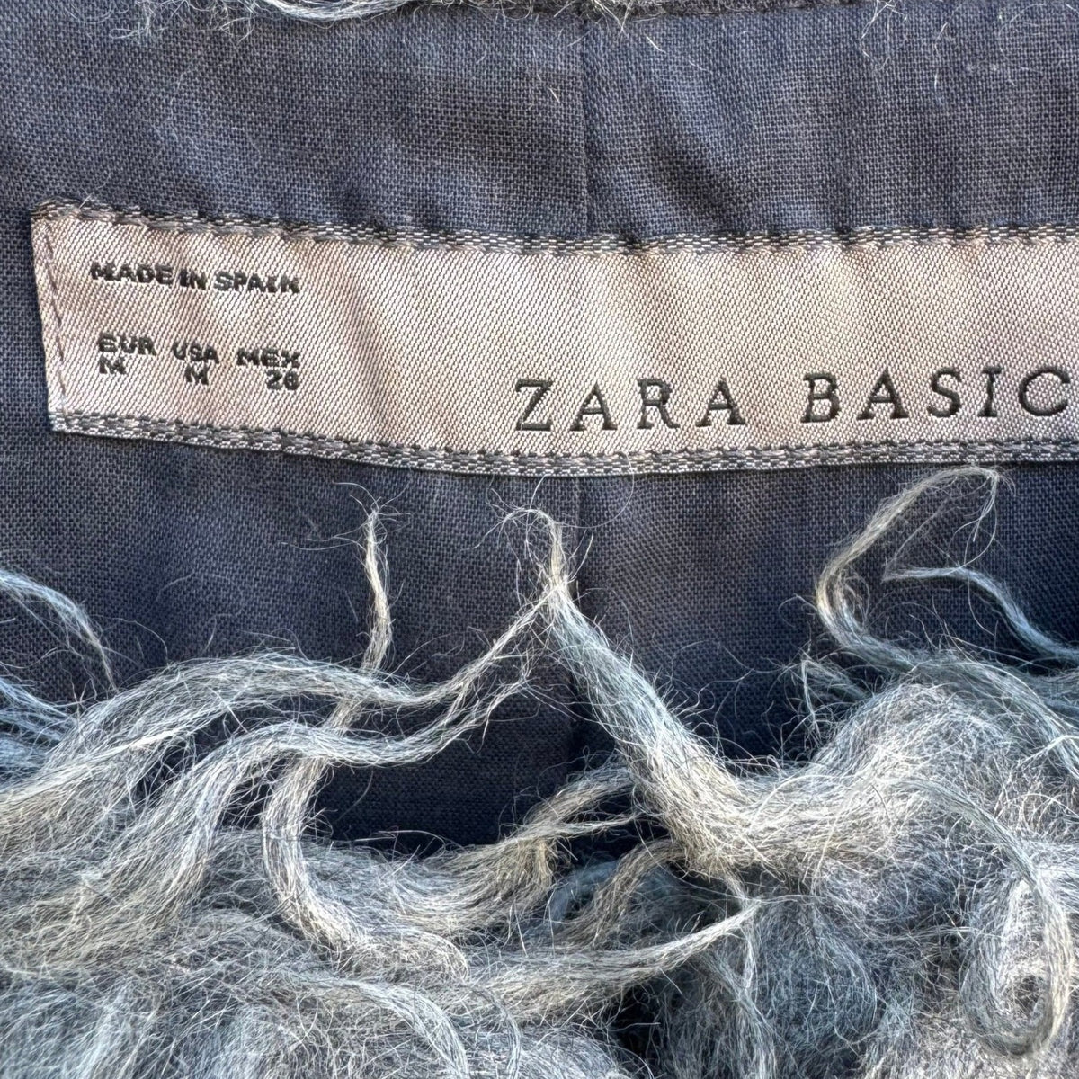 Zara Boho Mongolian Style Whimsigoth Glam Layering Shaggy Faux Fur Vest Gray M