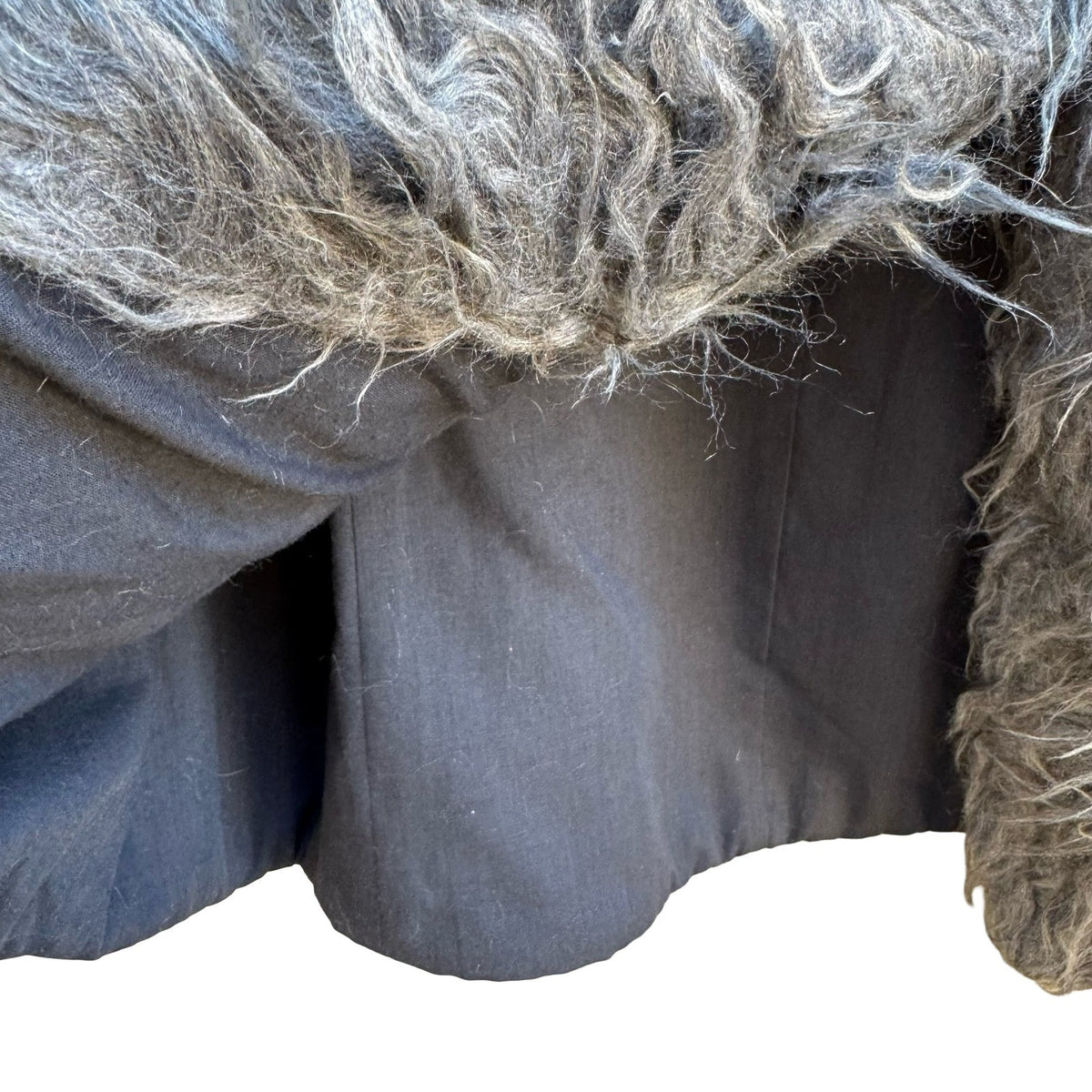 Zara Boho Mongolian Style Whimsigoth Glam Layering Shaggy Faux Fur Vest Gray M