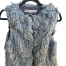 Switch Zara Boho Mongolian Style Whimsigoth Glam Layering Shaggy Faux Fur Vest Gray M 3 image