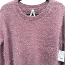 Switch Mudd Womens Eyelash Crew Neck Mystic Mauve Fuzzy Cozy Pullover Knit Sweater New L 2 image