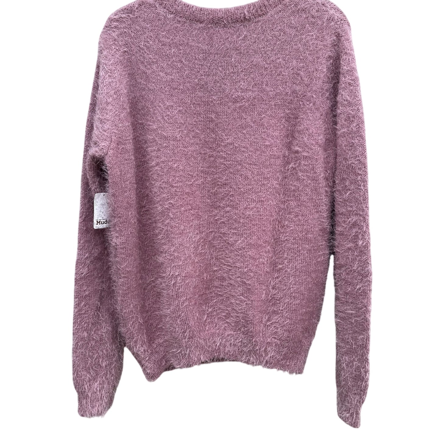 Mudd Womens Eyelash Crew Neck Mystic Mauve Fuzzy Cozy Pullover Knit Sweater New L