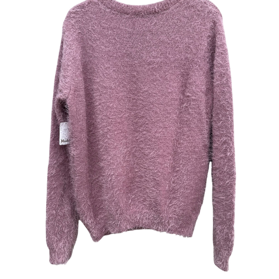 Mudd Womens Eyelash Crew Neck Mystic Mauve Fuzzy Cozy Pullover Knit Sweater New L