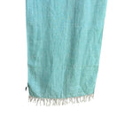 Switch Lafayette 148 New York Coastal Boho Turquoise 100% Linen Fringe Scarf Wrap OS 3 image