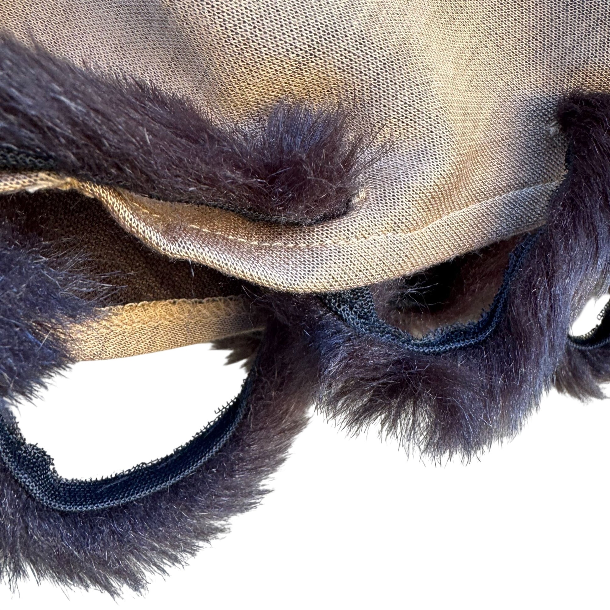 Randolph Duke The Look Womens Vintage Beige Cape Wrap Cardigan Faux Fur Trim OS