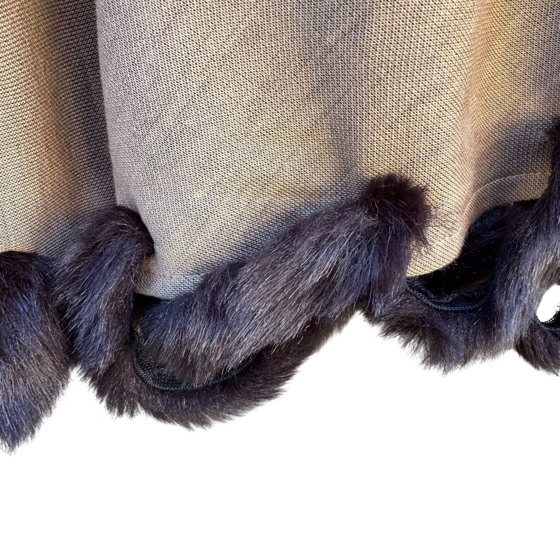 Randolph Duke The Look Womens Vintage Beige Cape Wrap Cardigan Faux Fur Trim OS