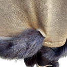 Switch Randolph Duke The Look Womens Vintage Beige Cape Wrap Cardigan Faux Fur Trim OS 3 image