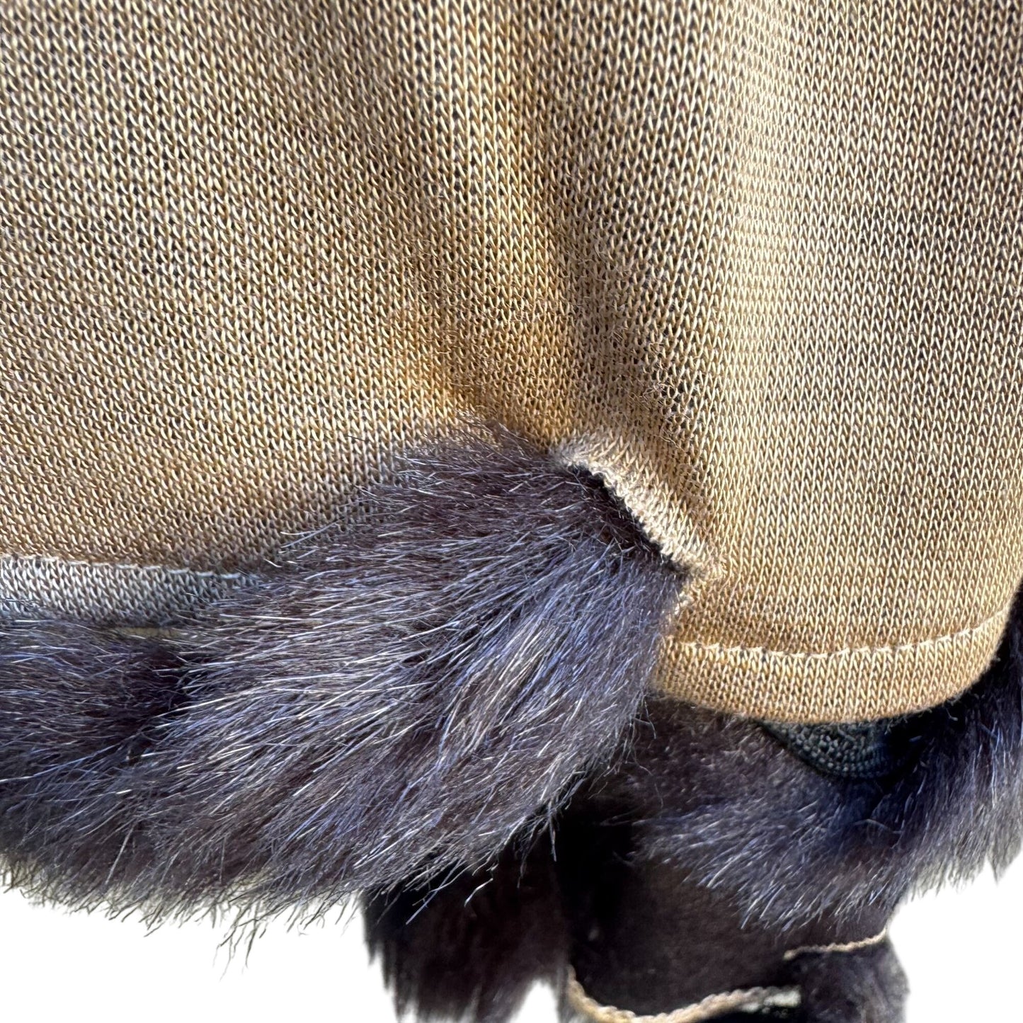 Randolph Duke The Look Womens Vintage Beige Cape Wrap Cardigan Faux Fur Trim OS