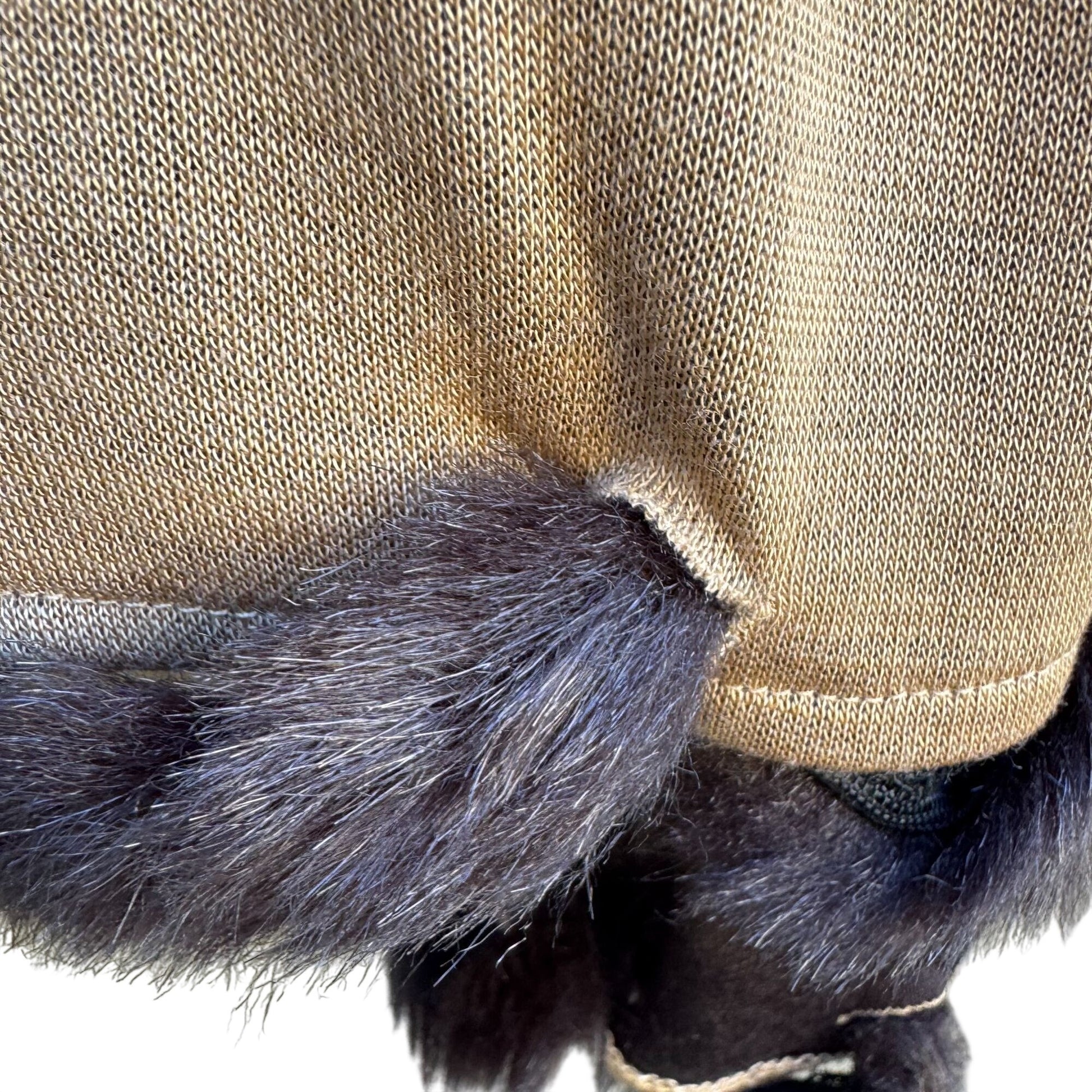 Randolph Duke The Look Womens Vintage Beige Cape Wrap Cardigan Faux Fur Trim OS