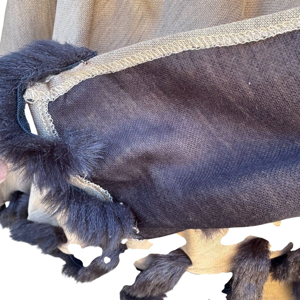 Randolph Duke The Look Womens Vintage Beige Cape Wrap Cardigan Faux Fur Trim OS