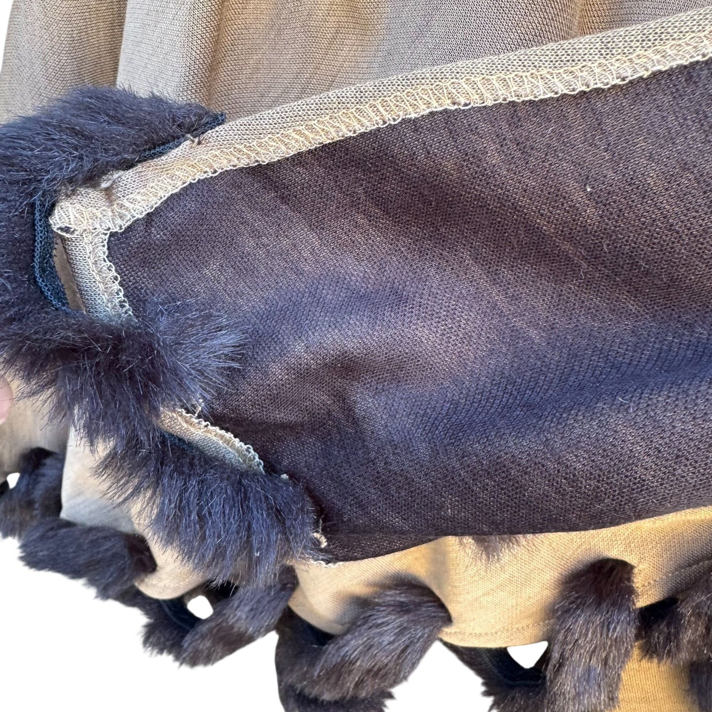 Randolph Duke The Look Womens Vintage Beige Cape Wrap Cardigan Faux Fur Trim OS