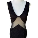 Switch Black Floral Lace Mesh Cutout Bodycon Mini Cocktail Dress Open Back Sleeveless S 3 image