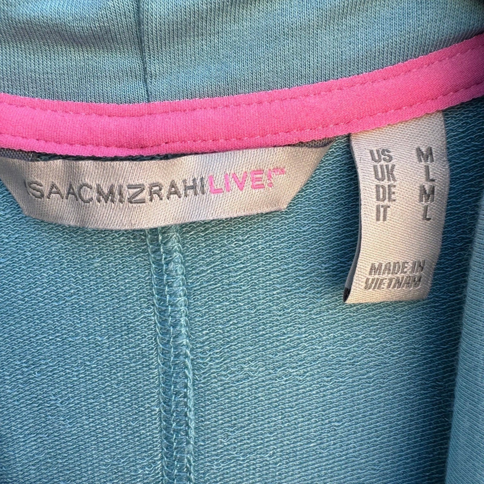 Isaac Mizrahi Live! Womens Light Blue Open Front Shawl Collar Cardigan Size M