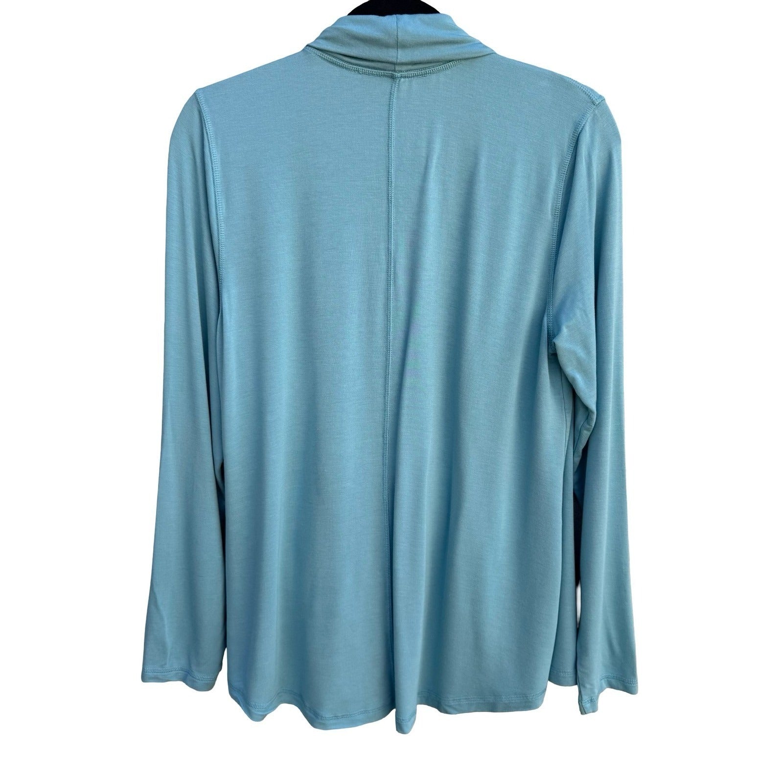 Isaac Mizrahi Live! Womens Light Blue Open Front Shawl Collar Cardigan Size M