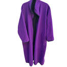 Switch Newport News Vintage Womens Black &amp; Purple Microfiber Reversible Long Coat L/P 2 image