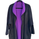 Switch Newport News Vintage Womens Black &amp; Purple Microfiber Reversible Long Coat L/P 3 image