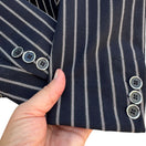 Switch 7th Avenue Design Studio Womens Preppy Navy White Pinstripe Blazer Jacket 10 3 image