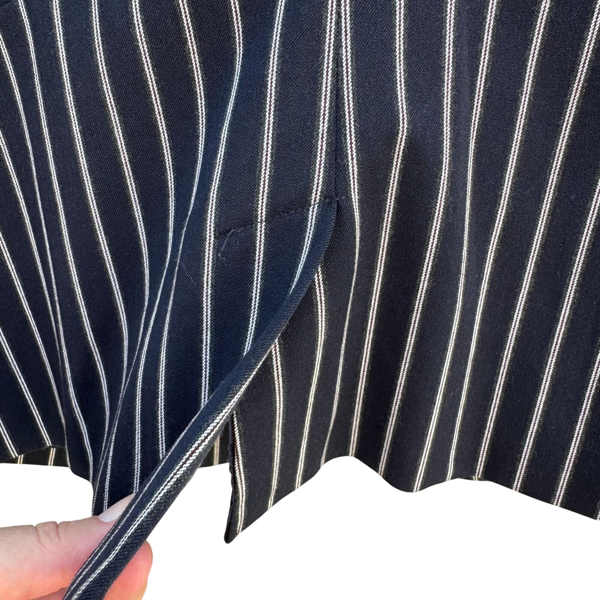 7th Avenue Design Studio Womens Preppy Navy White Pinstripe Blazer Jacket 10