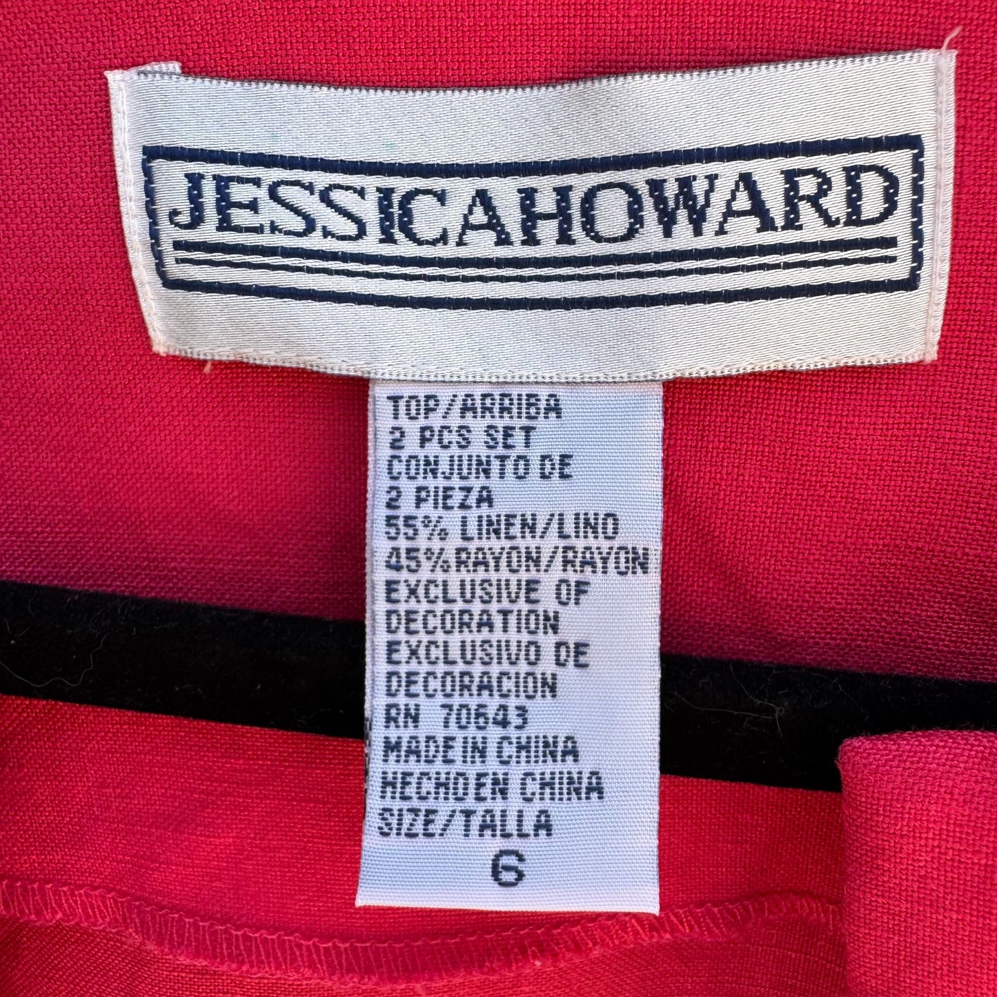 JESSICA HOWARD Womens Pink Linen Blend Floral Beaded Embroidery Dress Jacket Set 6