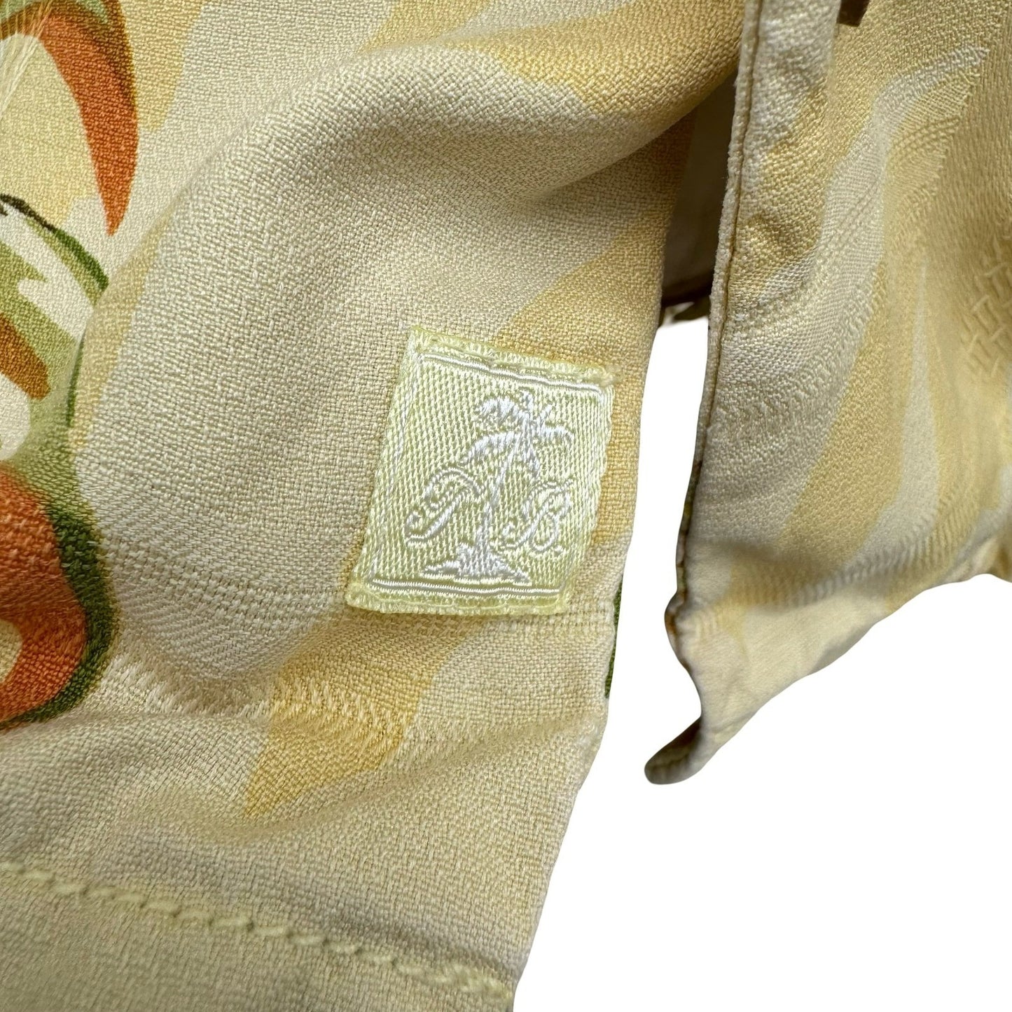 Tommy Bahama Mens M Yellow Silk Palm Tree Tropical Hawaiian Camp Shirt Short Slv