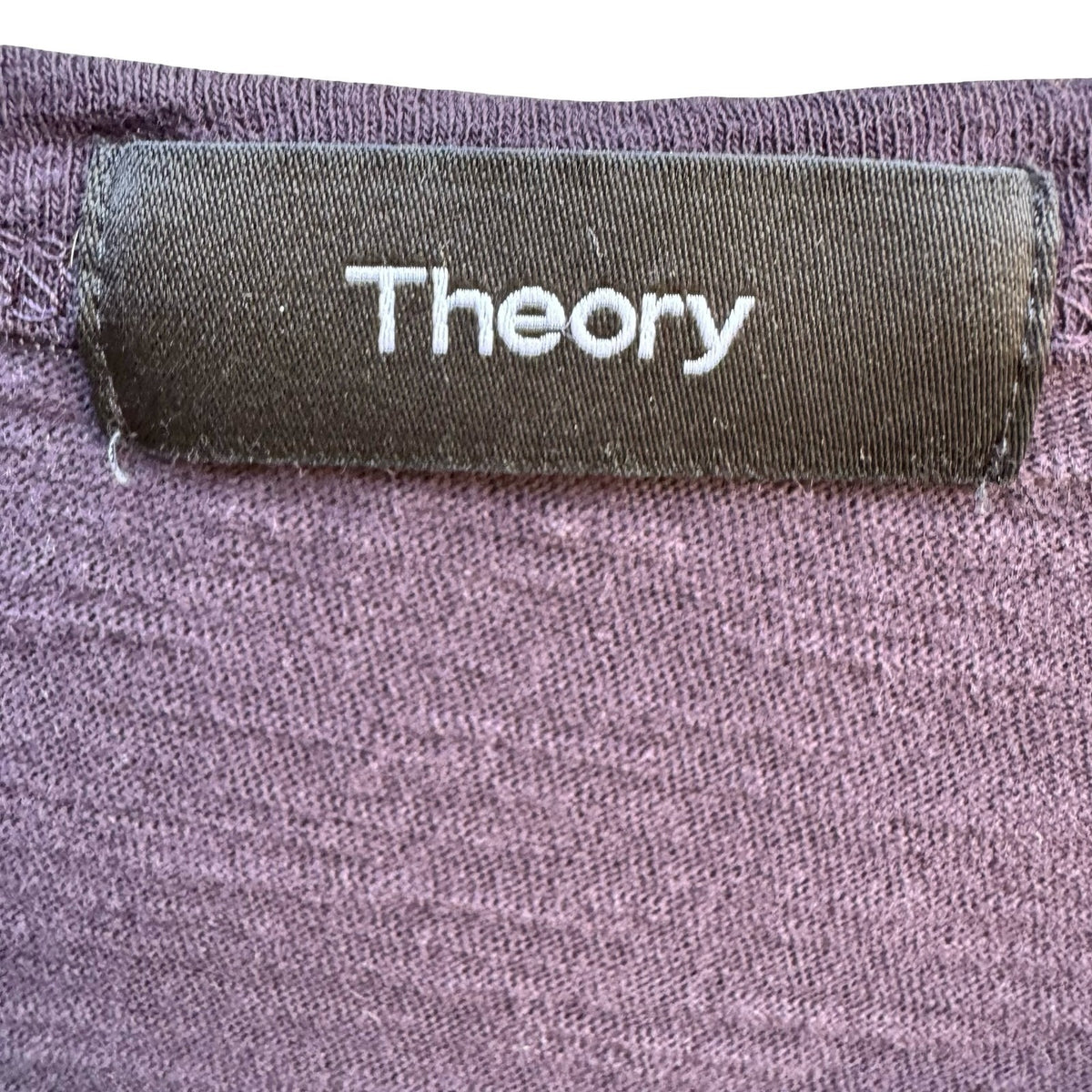 Theory Adrik L Strato Minimalist Layering Slub Cotton Henley Shirt Purple Mens S
