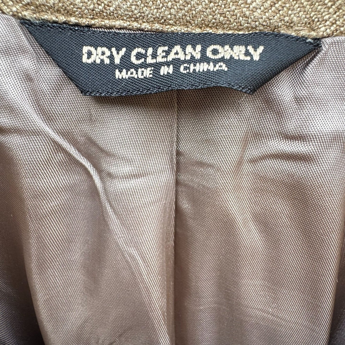 Chaps Ralph Lauren Vintage Mens Tan Herringbone Blazer Silk Classic 2 Button 42R