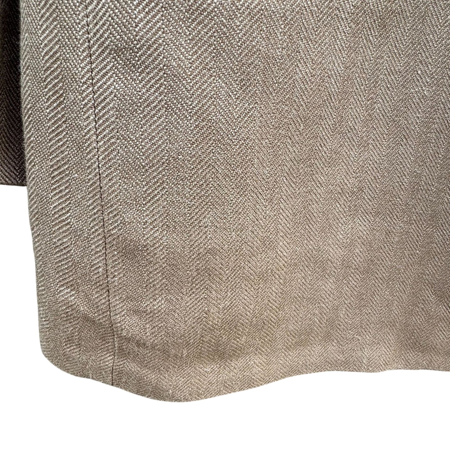 Chaps Ralph Lauren Vintage Mens Tan Herringbone Blazer Silk Classic 2 Button 42R