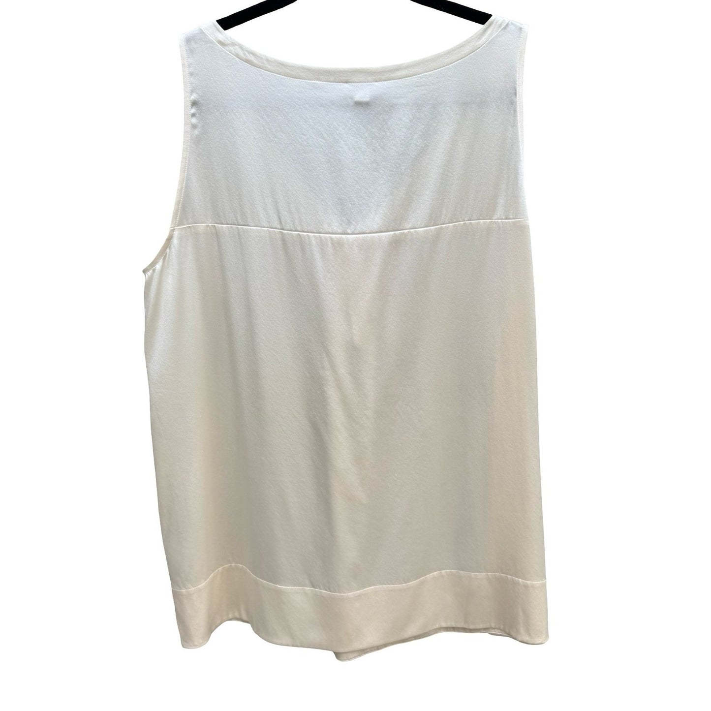 Eileen Fisher Silk Charmeuse Stretch Minimalist Luxury Basic Tunic Ivory L NEW