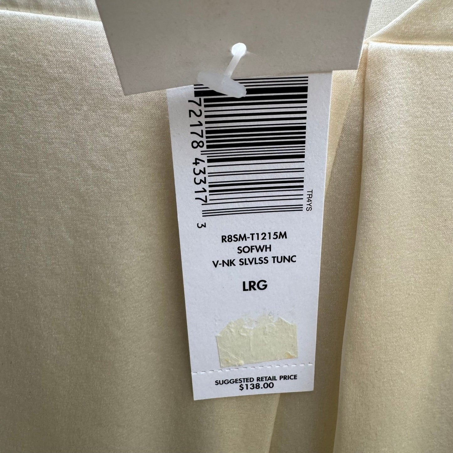 Eileen Fisher Silk Charmeuse Stretch Minimalist Luxury Basic Tunic Ivory L NEW