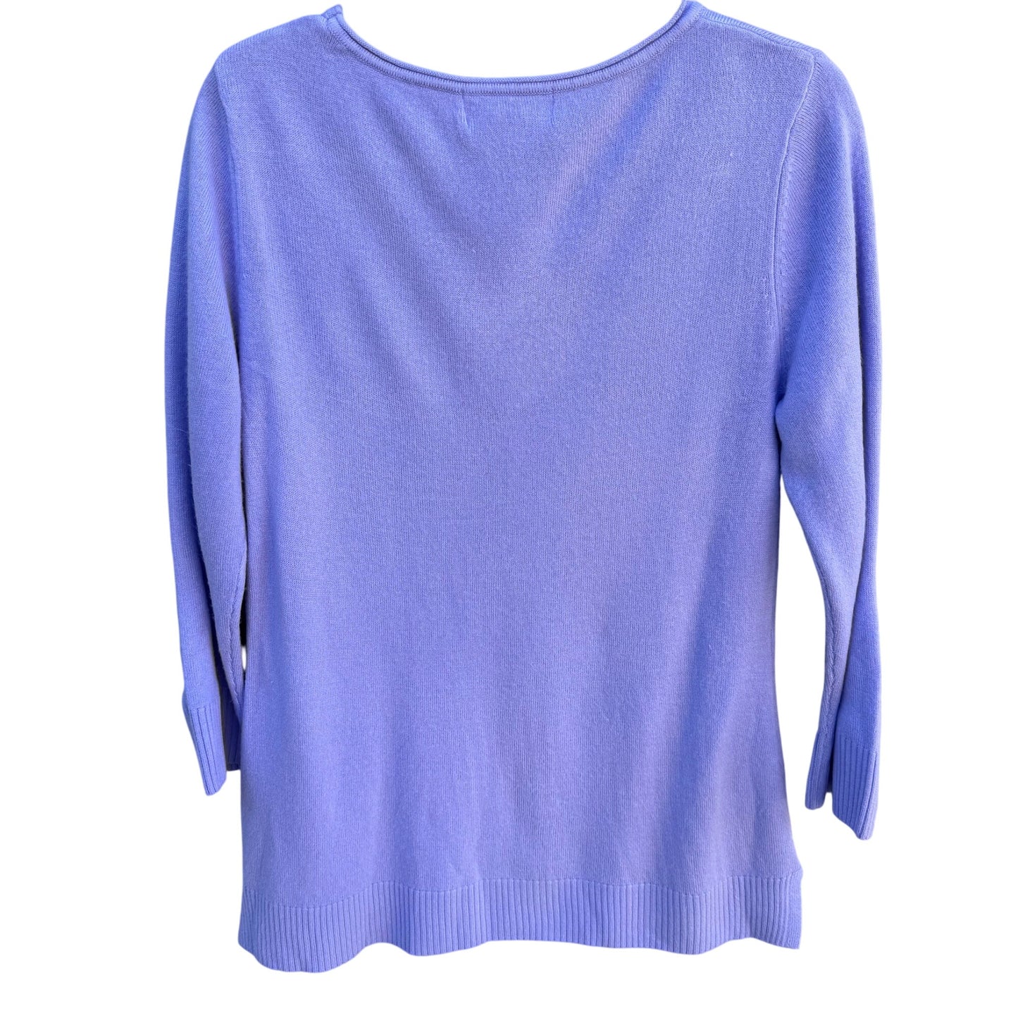 Karen Scott Vintage Womens Lavender Chevron Luxsoft Rolled Neck Knit Sweater M