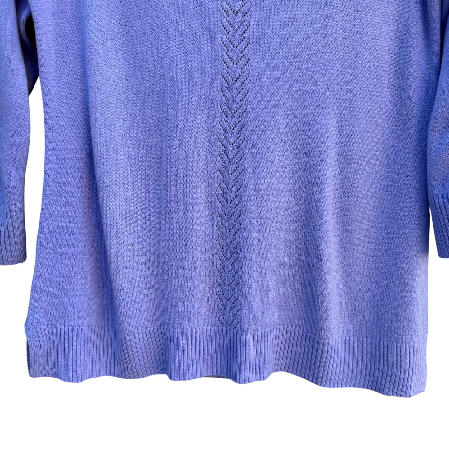 Karen Scott Vintage Womens Lavender Chevron Luxsoft Rolled Neck Knit Sweater M