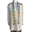 Switch The French Clique Vintage 70s Silk Embroidered Blouse Belt Harem Palazzo Pants 4 2 image