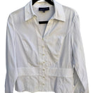 Switch Jones New York Signature White Cotton Textured Button Down Shirt Sz M Minimalist 3 image