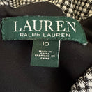 Switch Lauren Ralph Lauren Black Micro Check Ruched Sheath Dress 3/4 Sleeve 12 Preppy 2 image