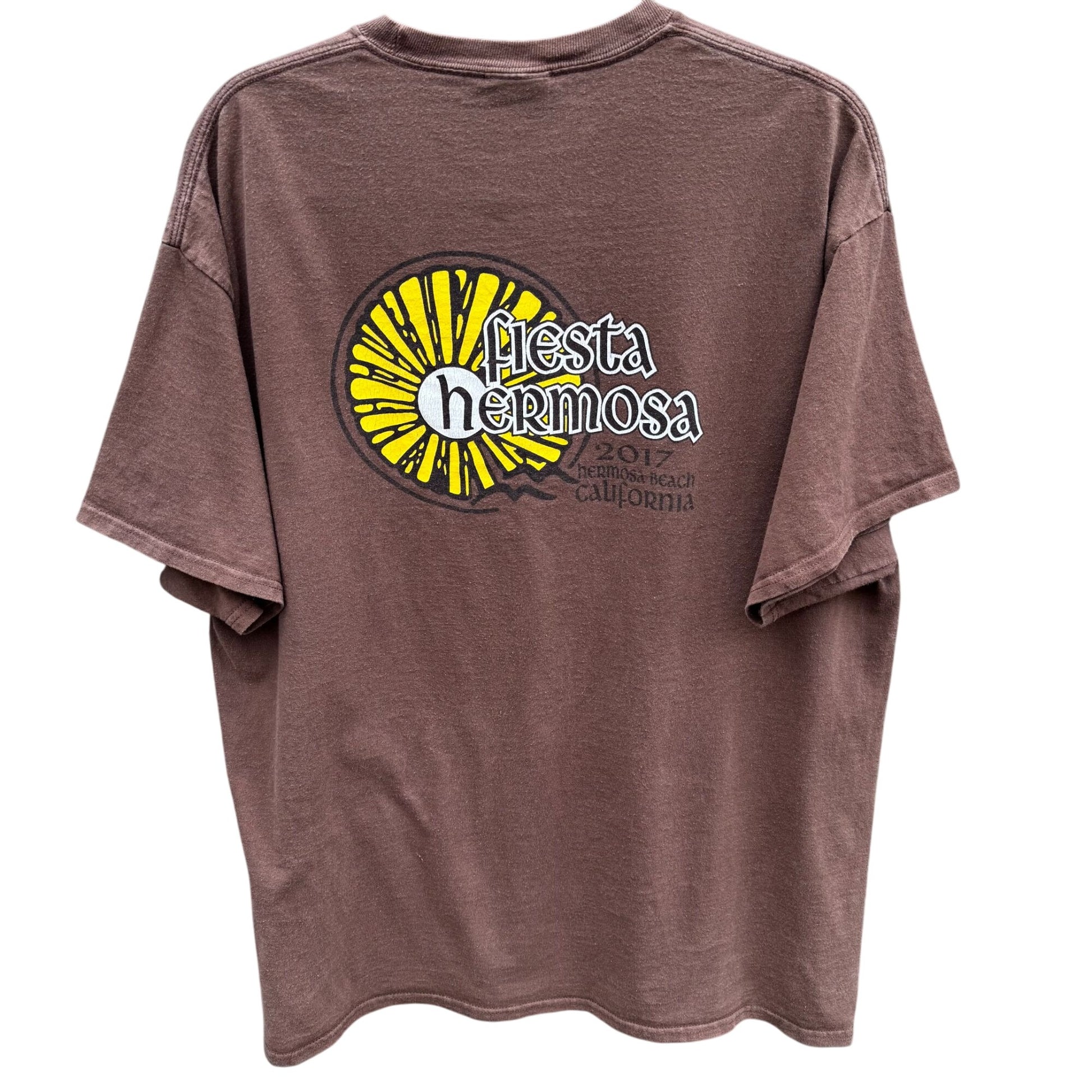 Fiesta Hermosa 2017 Brown Graphic T-Shirt By Port & Company XL Cotton Unisex