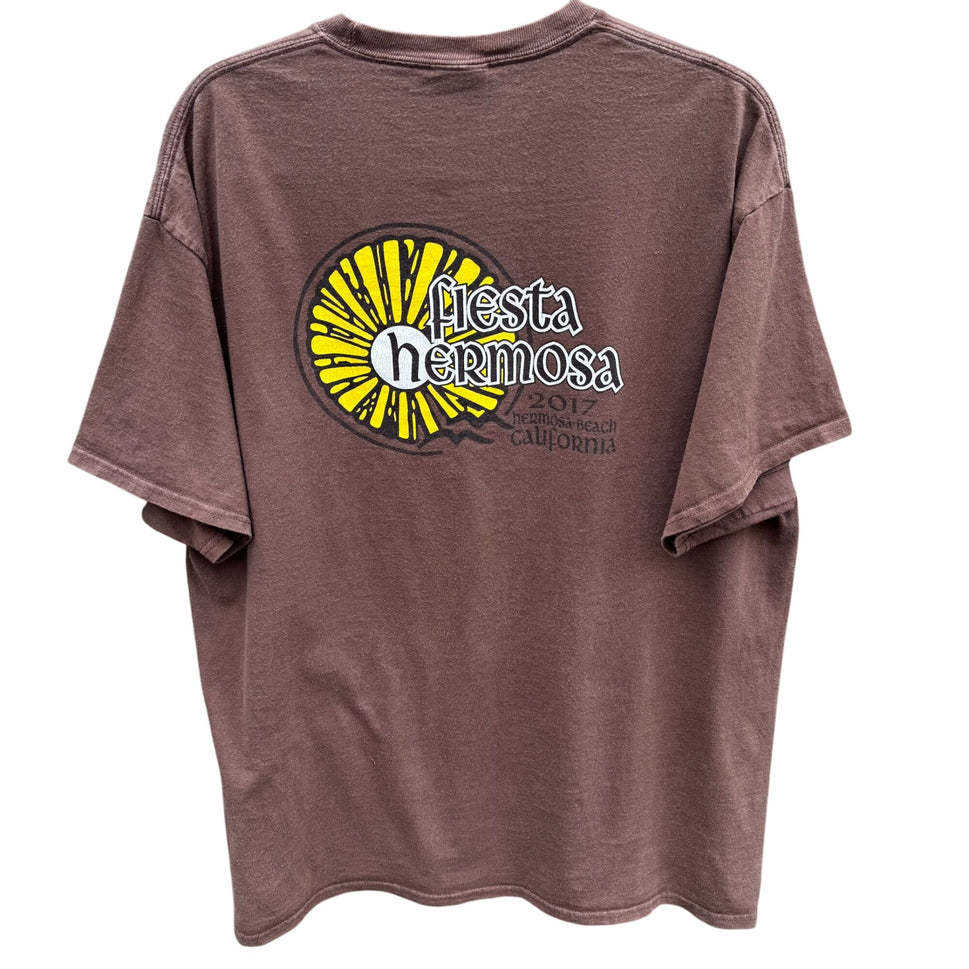 Fiesta Hermosa 2017 Brown Graphic T-Shirt By Port & Company XL Cotton Unisex