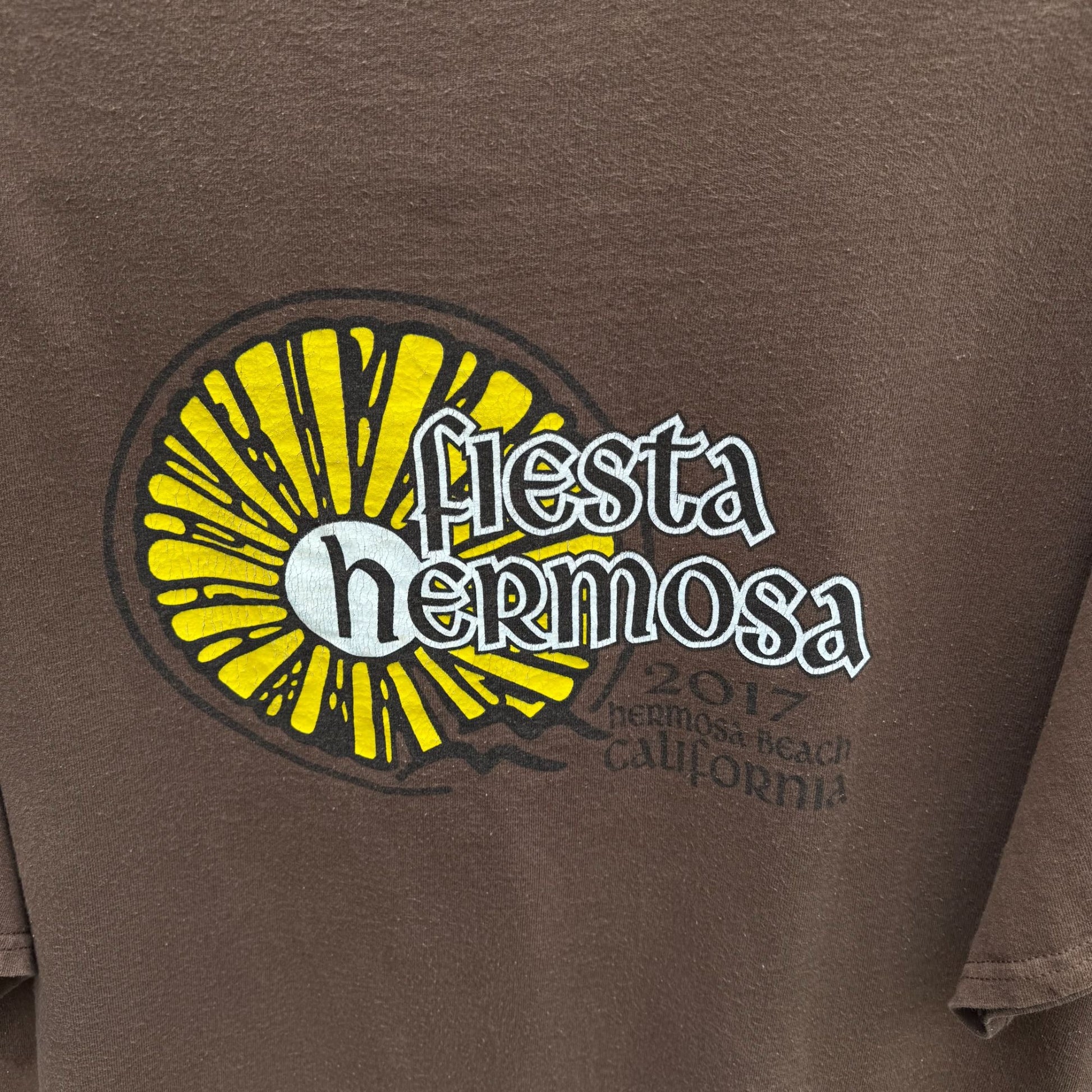 Fiesta Hermosa 2017 Brown Graphic T-Shirt By Port & Company XL Cotton Unisex